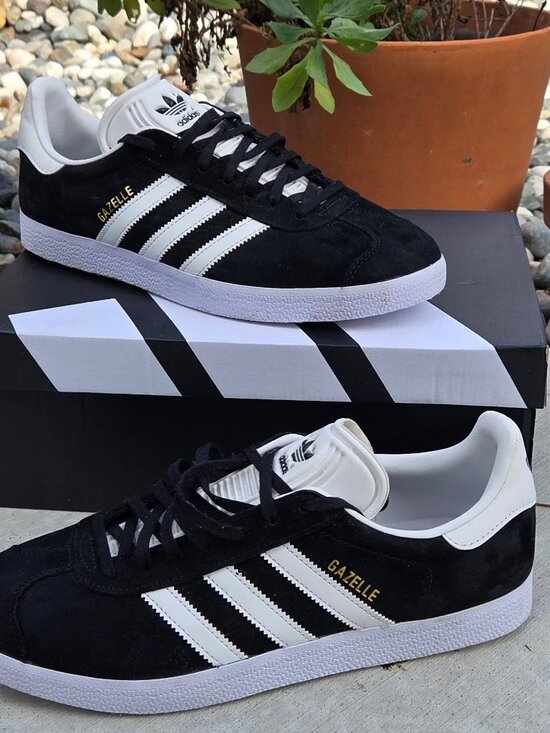 adidas Other - Men's Adidas Gazelle Shoes - Black/White size 9.5